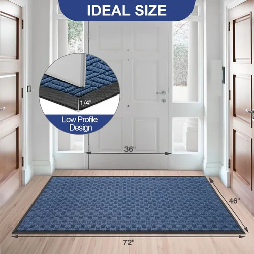 Miniatura 2 de Mibao Tapete para puerta delantera, resistente y duradero, tapete de bienvenida para interiores y exteriores, atrapador de suciedad, impermeable