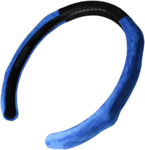 Miniatura 11 de Funda de volante deportiva con patrón de fibra de carbono de instalación rápida, ajuste universal de 14½ a 15 pulgadas para automóvil sedán cupé SUV