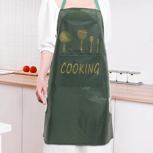 Miniatura 8 de Yardwe 2pcs Waterproof Kitchen Aprons Set Wear-resistant Polyester Cooking Aprons with Hand Wiping Function Oil-proof Household for Unisex Use in