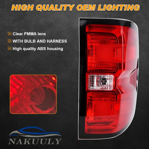 Miniatura 7 de Conjunto de luces traseras de estilo de fábrica compatible con Chevrolet Silverado 1500 2500 HD GMC Sierra 3500 HD 2016-2019 lado derecho