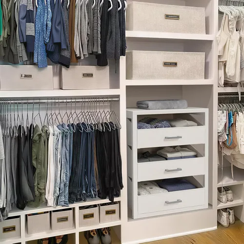 Miniatura 7 de BOLUO Cajones de armario blancos con 3 cajones para organizadores de clóset y almacenamiento de dormitorio dormitorio moderno