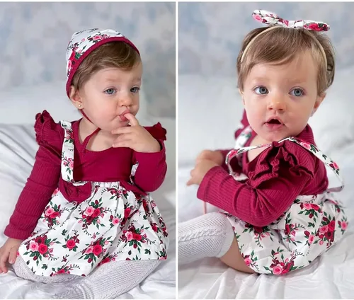 Miniatura 99 de Unutiylo Ropa de bebé recién nacida prematura con tirantes, traje de otoño e invierno, traje de manga larga con volantes