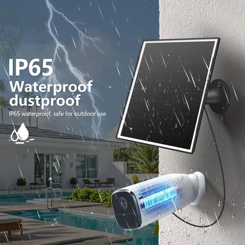 Miniatura 5 de Panel solar de 8 W para cámara de seguridad al aire libre, micro USB de 5 V y cargador de panel solar USB - C, se adapta a Eufy/Wyze/Reolink DC 5V