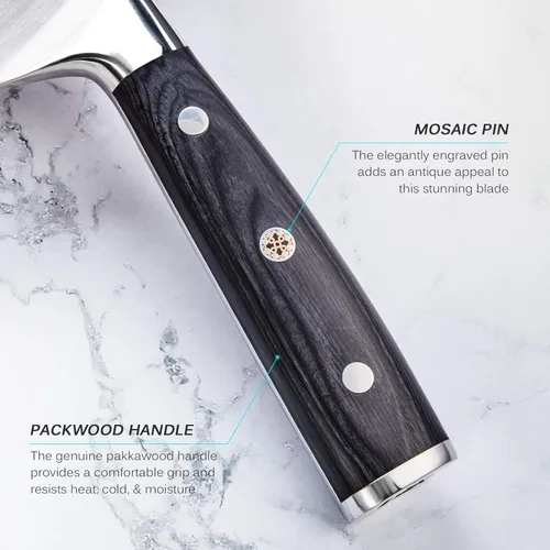 Miniatura 4 de KYOKU Serie Samurai - Cuchillo de carnicero de 7" - Espiga completa - Cuchillos de cocina de acero de alto carbono estilo japonés - Mango