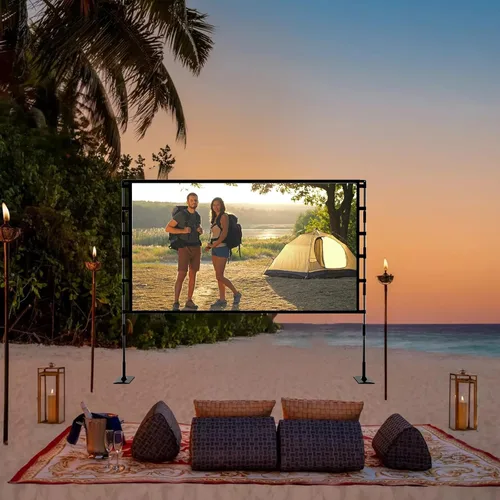 Miniatura 8 de TOWOND Pantalla de Proyector y Soporte, Pantalla de Proyector para Exteriores de 120 Pulgadas para Interiores, Pantalla de Película Portátil 16:9 4K