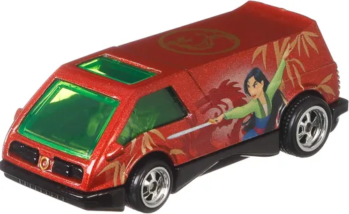 Hot Wheels Auto de juguete Disney, Mulan '69 Volkswagen Squareback a escala 1:64, neumáticos reales y metal/metal para niños y coleccionistas