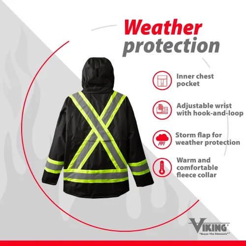 Miniatura 5 de Viking Professional Journeyman FR Chaqueta aislada para congelador - Chaquetas impermeables de alta visibilidad de 300D Trilobal Rip-Stop