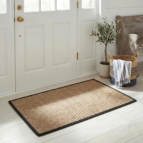 Miniatura 32 de Safavieh Natural Fiber NF114P - Alfombra redonda de hierba marina, tejido de canasta, con borde, de 244 cm, color gris Natural/ gris