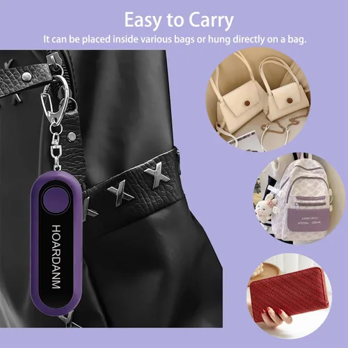 Miniatura 6 de Alarma personal para mujeres, niñas, alarma de seguridad personal simple, luz estroboscópica LED extra, llavero de autodefensa de seguridad, cuernos