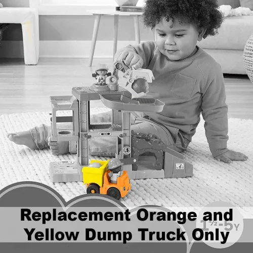 Miniatura 3 de Pieza de repuesto para Fisher-Price Little People Cargar y Aprender Juego de construcción - GWD30 ~ Camión volquete naranja y amarillo de repuesto