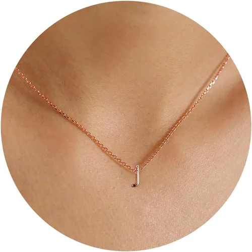 MONOOC - Collares con inicial minúscula para mujeres y niñas, chapado en oro de 14 quilates, minimalista personalizado con nombre con monograma