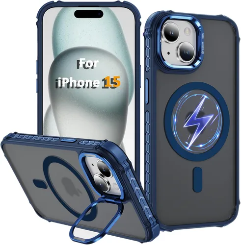 Miniatura 57 de i Phone 13 - Funda para iPhone 14, compatible con carga inalámbrica MagSafe, resistente, a prueba de golpes, soporte ajustable, color rojo mate