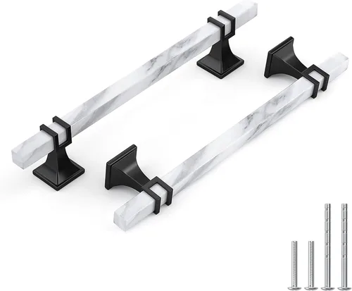 Miniatura 35 de Haliwu Paquete de 5 tiradores de gabinete con barra en T negra y dorada de 3 pulgadas, tiradores de puerta para armarios de cocina, manijas de zinc