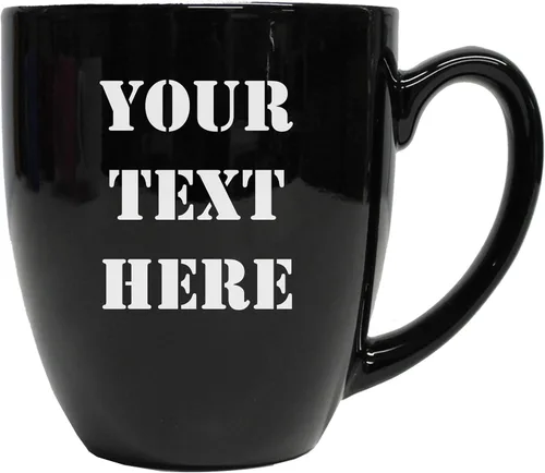 Miniatura 6 de My Personal Memories Taza de café con leche grabada personalizada y taza de té personalizada con su texto (negro)