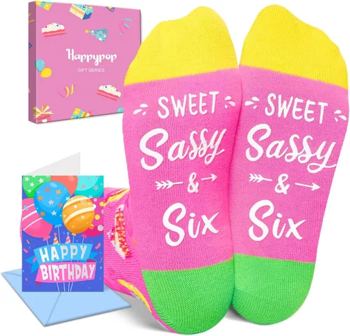 Miniatura 8 de HAPPYPOP Birthday Gifts Ideas - Socks for 6-10 Year Old, Birthday Gift with Greeting Card
