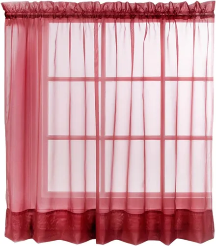 Miniatura 53 de Stylemaster Elegance Cenefa recta de gasa transparente, 60 x 14 pulgadas, color dorado