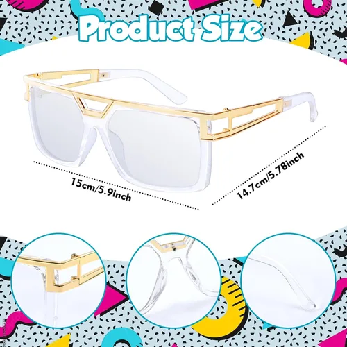 Miniatura 4 de XEPST 80s 90s Hip Hop Accessories for Women Men, 80s 90s Outfits Neon Fanny Pack Hat Sunglasses Gold Chain Earrings