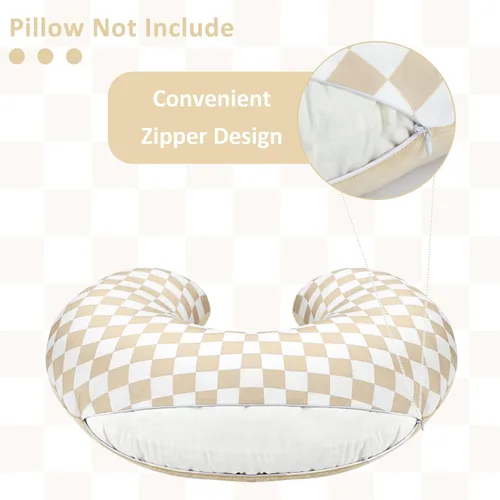 Miniatura 3 de DILIMI Funda de almohada de lactancia, funda de lactancia suave y elástica para almohada de lactancia, 1 paquete reversible extraíble para bebé niño