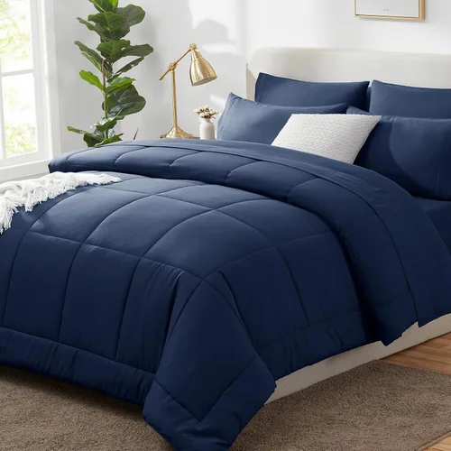 Miniatura 37 de CozyLux Juego de edredón tamaño King, color verde oliva, 7 piezas en una bolsa, edredón verde tamaño King, juegos de ropa de cama para todas