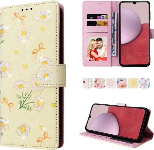 Miniatura 20 de UEEBAI Funda tipo billetera para Samsung Galaxy A16 4G/5G, cubierta de cuero PU con soporte, bloqueo RFID, funda flip con ranuras para tarjetas