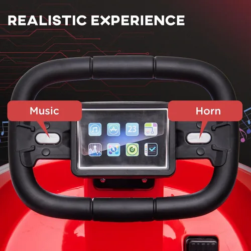 Miniatura 4 de Aosom Coche de Choque para Niños Pequeños, Rotación 360° Coche Eléctrico de 6V para Niños con Bordes de Parachoques de EVA, Motor Doble, Canciones