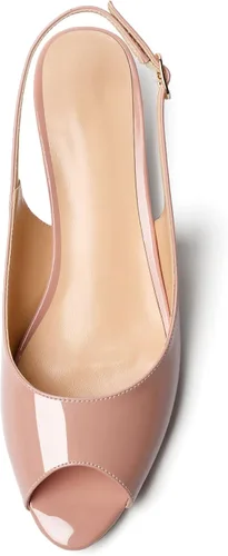 Miniatura 3 de Zamikoo Sandalias de tacón bajo para mujer con tacón bajo de 1.5 pulgadas, zapatos de vestir con puntera abierta, para fiesta, baile de graduación