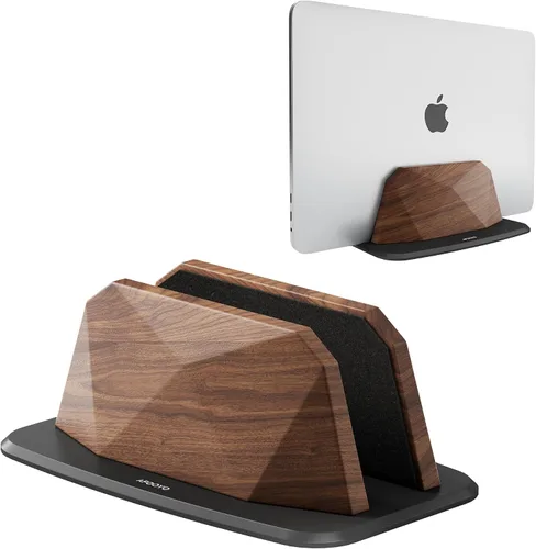 Miniatura 8 de AFOOYO Soporte vertical para laptop, soporte ajustable de madera para laptop, base de escritorio compatible con todos los MacBook, Surface