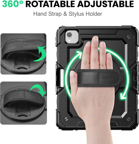 Miniatura 3 de SEYMAC Funda para iPad Air de 5ª/4ª generación de 10.9 pulgadas, Funda Protectora de Cuerpo Completo Resistente a Golpes con Protector de Pantalla
