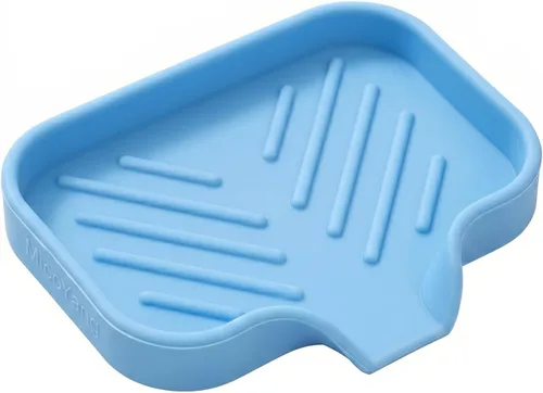 Miniatura 62 de MicoYang Jaboneras de baño de silicona con boquilla de drenaje, organizador de fregadero de cocina, soporte de esponja, bandeja de jabón para Azul