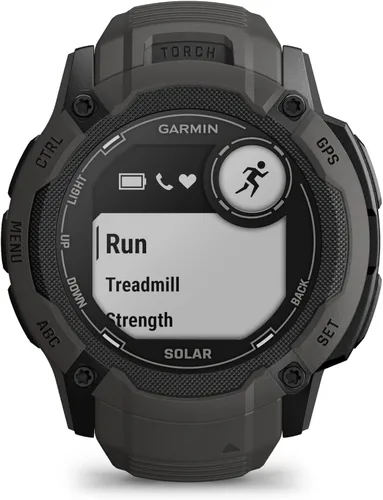 Miniatura 4 de Garmin Instinct 2X Solar, reloj inteligente GPS resistente, linterna incorporada, capacidad de carga solar, GNSS multibanda, grafito, NA/AUS/NZ