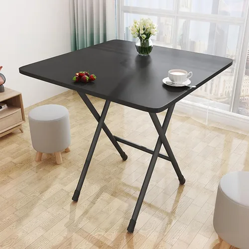 HEVIRGO Mesa cuadrada plegable, mesa de oficina, mesa cuadrada portátil con patas plegables para interiores y exteriores, 4 personas comercial/hogar