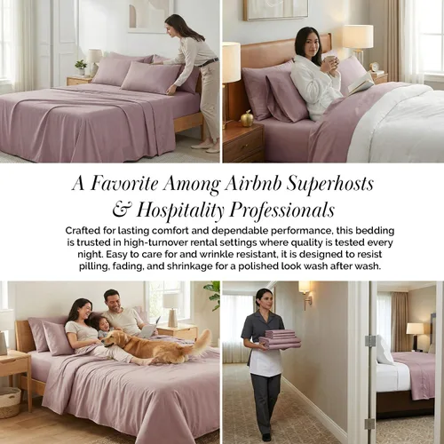 Miniatura 165 de Southshore Fine Living, Inc. Juego de 7 piezas de sábanas King divididas para cama ajustable, juego de sábanas King divididas con bolsillo de 21