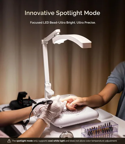 Miniatura 3 de MelodySusie Lámpara de Mesa LED para Manicura para Técnicos de Uñas, S-Pro29G Luz de Escritorio Profesional para Uñas con Lámpara de Curado UV