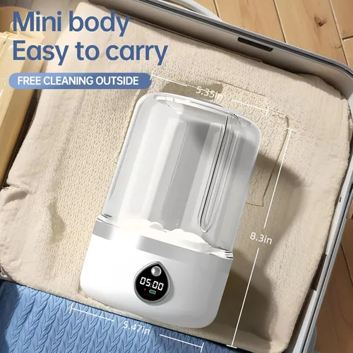 Miniatura 7 de Lavadora portátil, mini lavadora compacta para prendas delicadas y ligeras, lavadora portátil inalámbrica, mini lavadora blanca de 1.4L, ideal
