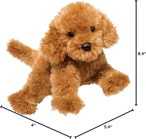 Miniatura 2 de Douglas Addie Caramel Labradoodle - Peluche de peluche Labradoodle de 16 pulgadas, suave y realista, peluche esponjoso para cachorros, amantes