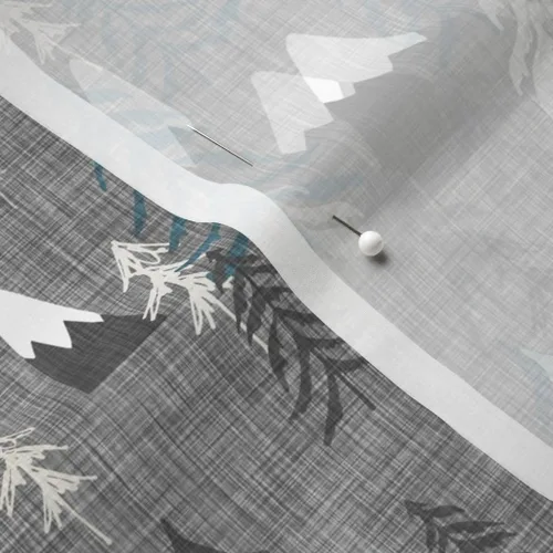 Miniatura 5 de Spoonflower Tela - Montaña, bosque, picos, gris carbón, bosque, estrellas, noche, impreso en tela de gasa Fat Quarter - Costura de ropa de moda