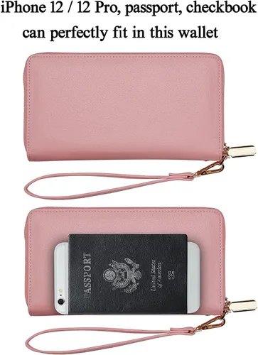 Miniatura 7 de Chelmon - Monedero para mujer de cuero genuino con bloqueo de señal RFID, para tarjetas de crédito