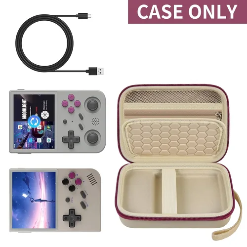 Miniatura 2 de PAIYULE Travel Case Compatible with RG353V/ RG353VS/ R36S Retro Handheld Game Console, Handheld Emulator Storage Holder Organizer, Android Game Beige