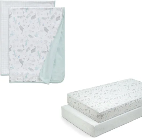 Miniatura 30 de Delta Children Sábanas bajeras para cuna para niñas y niños, sábana bajera 100 % algodón orgánico para colchones estándar de cuna y niños pequeños