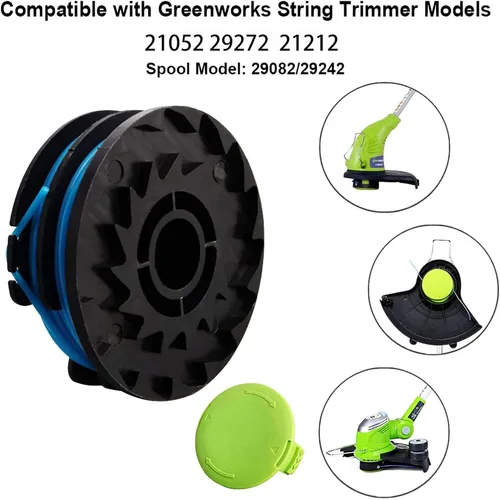 Miniatura 5 de Thten 29242 29082 Repuesto de carrete de recortadora de 27 pies 0.065 pulgadas para Greenworks 24V 40V 21052 29272 y 21212 recortadoras eléctricas