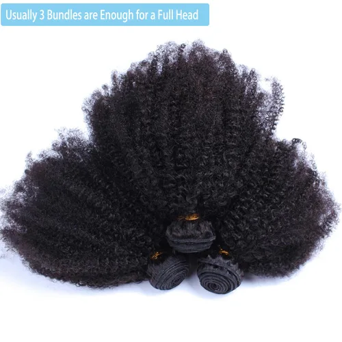 Miniatura 6 de Paquetes de cabello humano rizado afro mongol de 8, 8, 8 pulgadas, 4B 4C, afro, a granel, cabello humano virgen sin procesar, extensiones de cabello