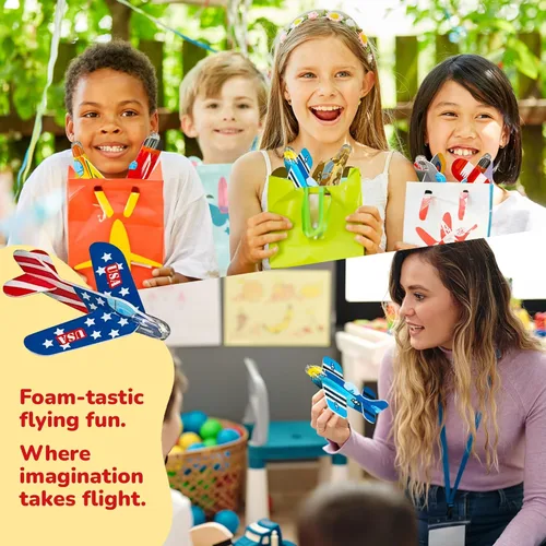 Miniatura 5 de ArtCreativity Aviones de espuma para niños, juego de 72 aviones ligeros con varios diseños, aviones planeadores de espuma empaquetados