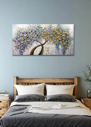Miniatura 5 de V-inspire Arte, 24 x 48 pulgadas, moderno, 100% pintado a mano, pinturas al óleo de árbol de la suerte, pintura acrílica, decoración de marco