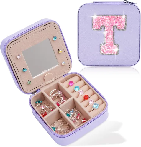 Miniatura 48 de Uygafly Joyero de viaje – Joyero personalizado para mujeres, pequeño organizador de joyas, bonitos organizadores de joyas y estética