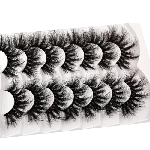 Miniatura 307 de Pooplunch - Pestañas postizas finas de visón sintético, estilo ojo de gato, naturales, cruzadas, tipo racimo, efecto 8D de volumen, tiras