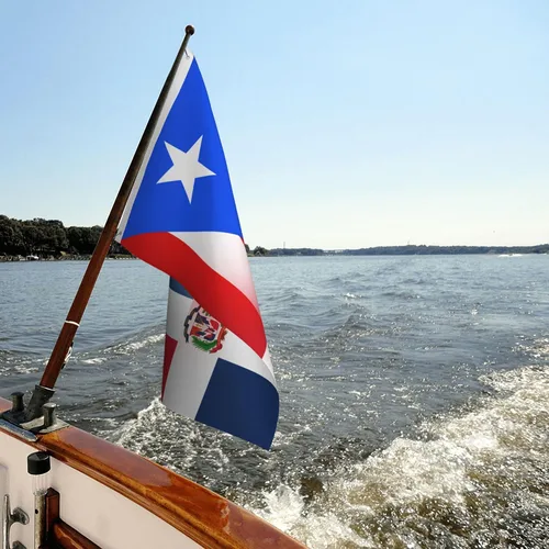 Miniatura 6 de Bandera de República Dominicana de Puerto Rico de 3 x 5 pies, 3 x 5 pies, nailon para exteriores e interiores, 3 x 5 pies, Fla gcon ojales de latón