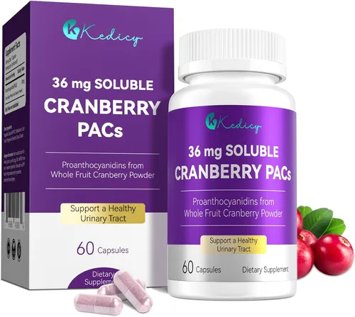 Pastillas de arándano para mujeres con 36 mg de PAC solubles, procedentes de polvo de arándanos de frutas enteras de Nueva Inglaterra, pastillas de