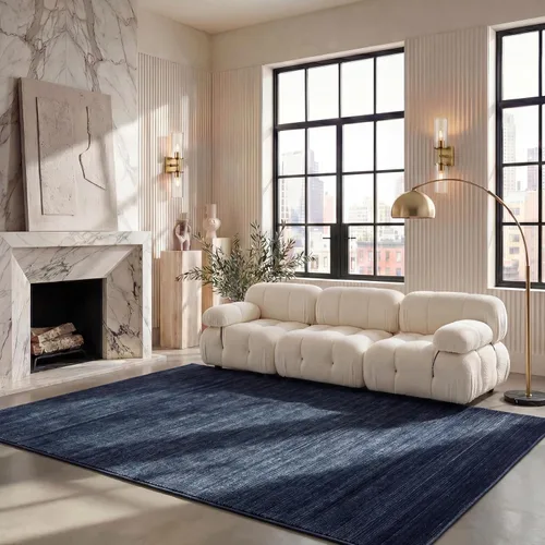 SAFAVIEH Alfombra de Área 6x9 pies - Colección Vision - Azul Marino, Diseño Moderno Degradado, No Desprende Pelusa y Fácil de Limpiar, Ideal para