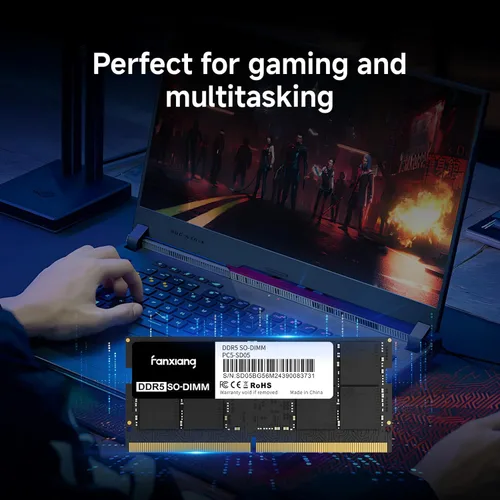 Miniatura 6 de fanxiang SODIMM DDR5 4800 MHz RAM 64 GB Kit (2 x 32 GB), CL40 1.1V SODIMM 262 Pin Módulo de memoria para portátil, memoria para un mejor rendimiento
