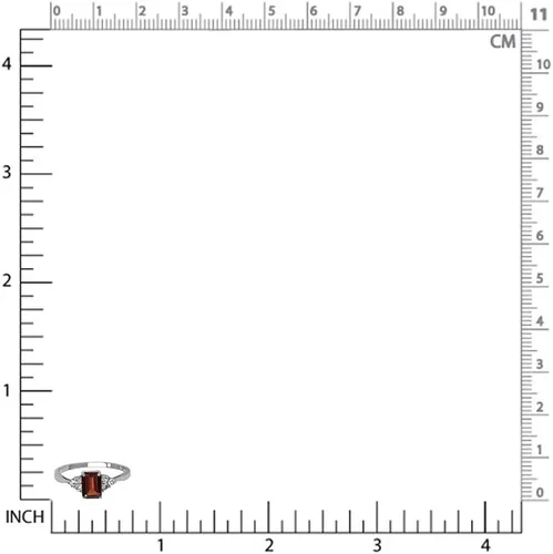 Miniatura 2 de Silvershake Anillo de compromiso de plata de ley 925 chapada en oro blanco o amarillo con piedra natal con forma octágona, de 0.276 x 0.197 in